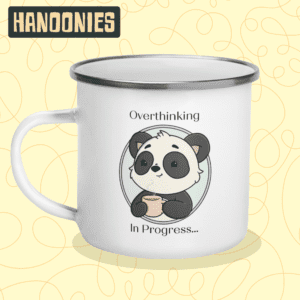 Bindi Enamel Mug - "Overthinking in Progress"